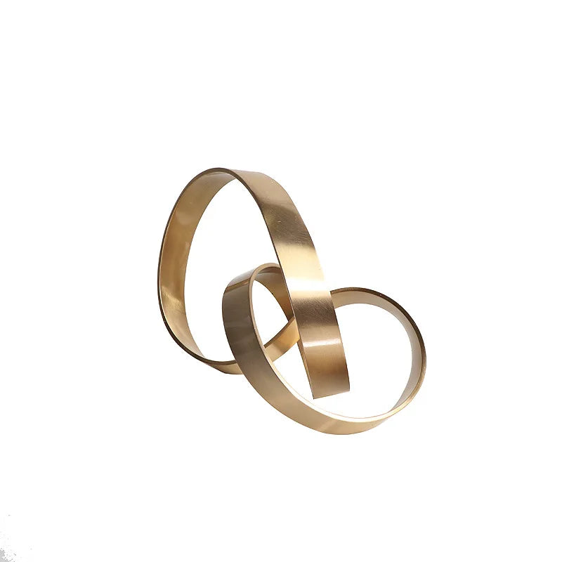 DecorBites™ Abstract Knot Golden Tape Metal Sculpture Figurine for Room Decoration