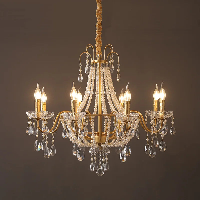 Decorbites™ Französischer Perlenkronleuchter, Elegantes Retro-Design für luxuriöse Wohnräume