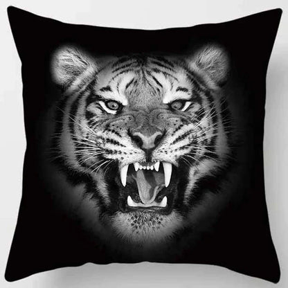 DecorBites™ Animals World Tiger Lion Pillow Case for Cute Home Decor in Sofa Living Room