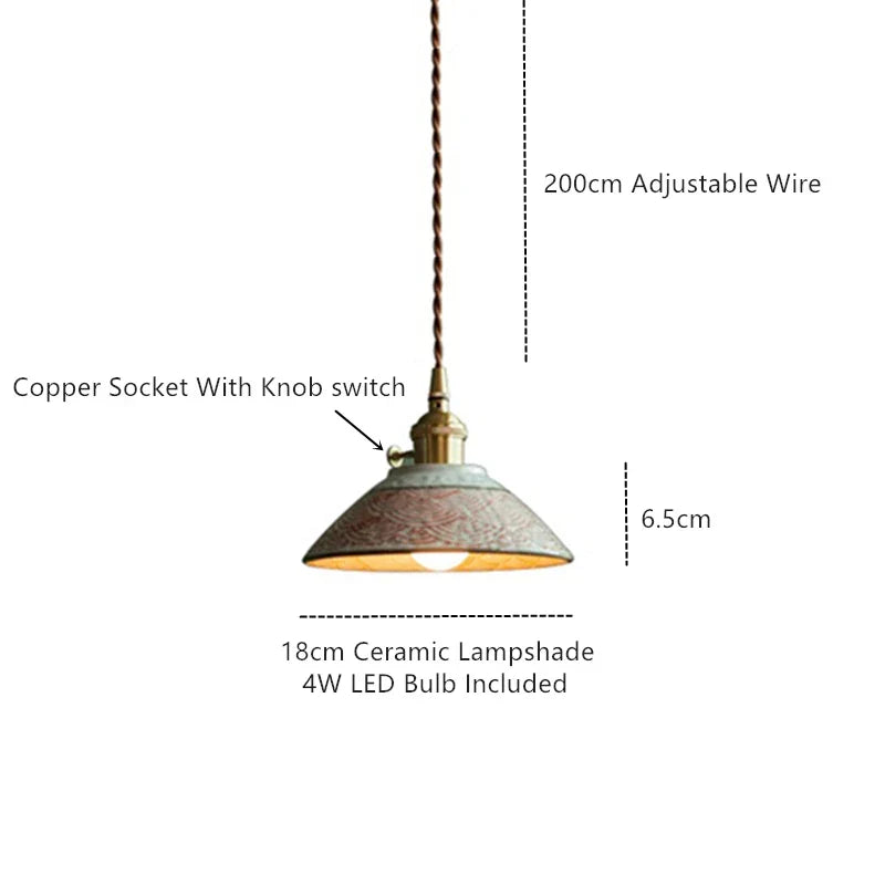 Decorbites™ Grünes Keramik-Hängeleuchte LED Vintage mit LED-Birnen