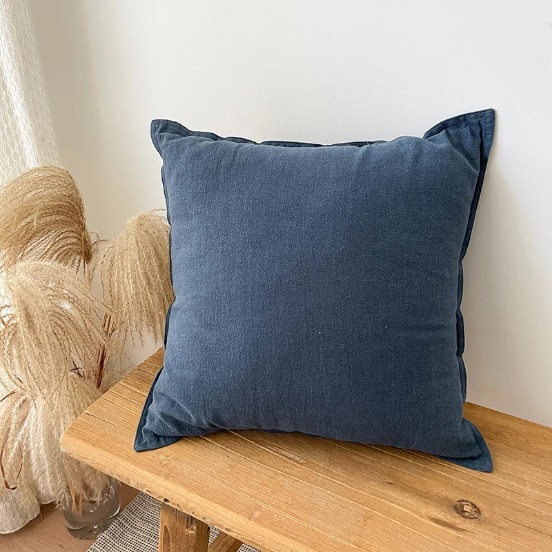 DecorBites™ Linen Fringed Pillow Cover for Home Bed Sofa Decoration