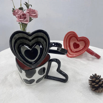 Decorbites™ Herzförmige Keramik-Kaffeetasse - 10 oz Einzigartiges Design und entzückendes Geschenk