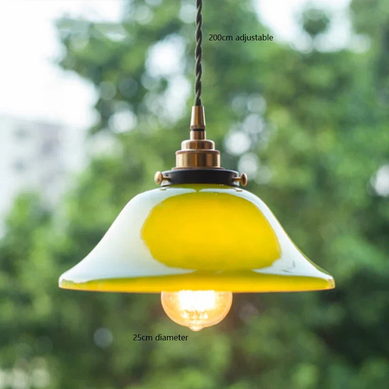 Decorbites™ Grüne Glas-LED-Hängeleuchte für Heimdekoration & Restaurant Vintage-Beleuchtung