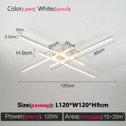 Decorbites™ Schwarze LED-Deckenleuchte Chandelier: Nordisch-minimalistisches Quadrat für Wohnzimmer- und Schlafzimmerbeleuchtung