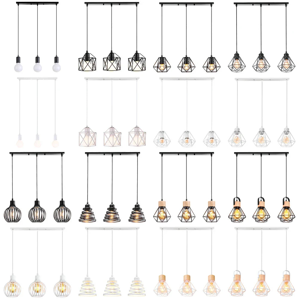 Decorbites™ Industrielle Holz-Hängeleuchte für Esszimmer Wohnzimmer Küche LED-Leuchte