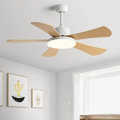 Decorbites™ 48" Schlafzimmer Restaurant Deckenventilator mit 5 Holzflügeln, DC-Motor, LED-Licht, Fernbedienung
