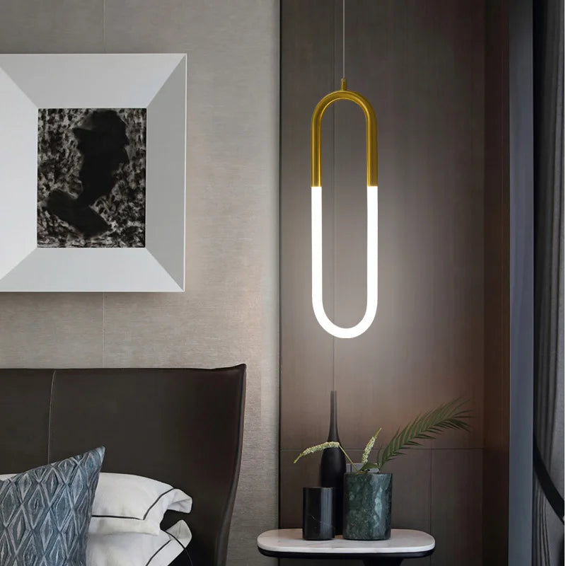 Gold Black Pendant Light 2-Head For Dining