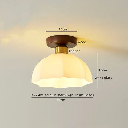 Decorbites™ Baumwoll-Form LED-Deckenleuchte – Creme. Nordischer Stil, Flur Balkon Veranda Licht.