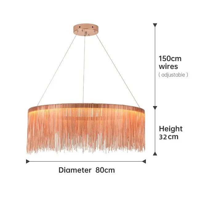 Gold Chain LED Chandelier