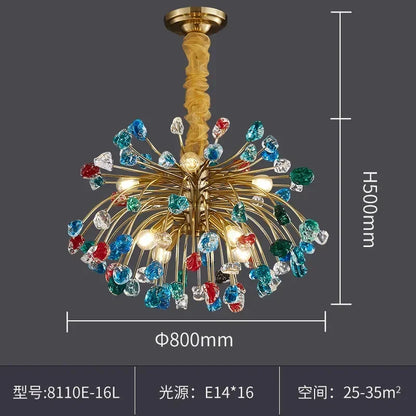 DecorBites™ Colorful Crystal Chandelier LED Dining Room Lighting