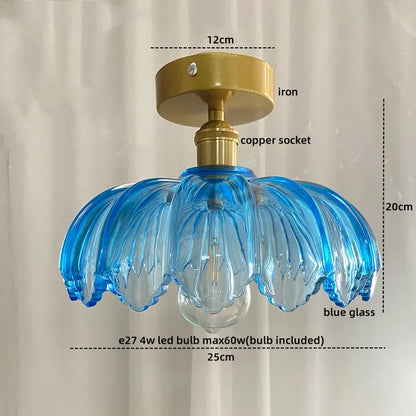 Decorbites™ Grüne Glas-LED-Deckenleuchte Moderne Eisen-Kupfer Lampara Techo für die Wohnraumausstattung