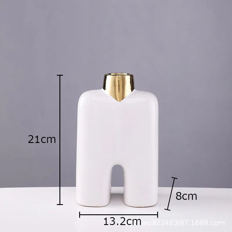 Gold Ceramic Desk Vase