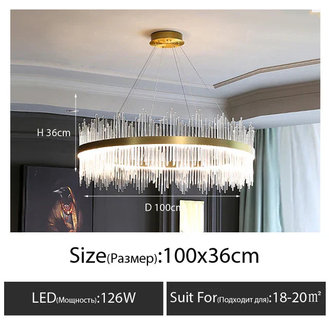 Decorbites™ Kristall-LED-Kronleuchter: Luxuriöse dimmbare Pendelleuchte für Schlafzimmer, Wohnzimmer, Esszimmer