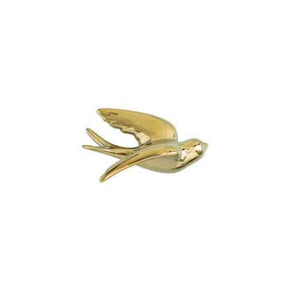 Decorbites™ Goldener Vogel-Schwalben-Skulptur Wanddekoration Dreidimensionale Handwerkskunst