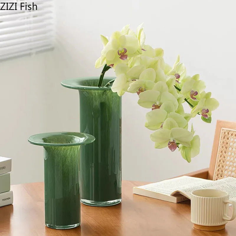 Decorbites™ Jade Trompetenglas-Vase Hydroponik-Blumentopf Schreibtisch-Dekoration