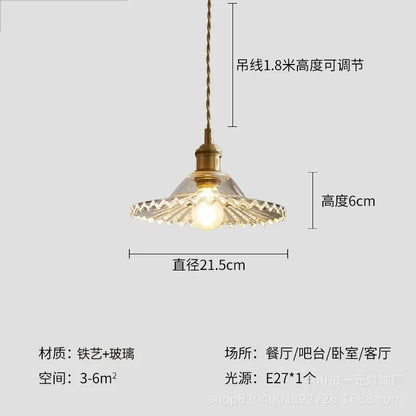 Retro Floral Glass Pendant Light