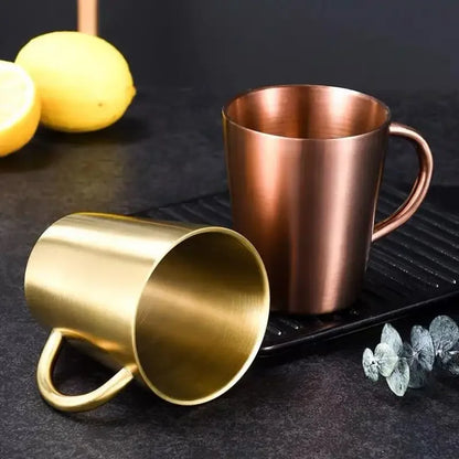 Decorbites™ Doppeltwandiger Edelstahl-Thermobecher mit Henkel für Kaffee und Bier