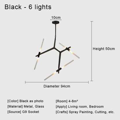 DecorBites™ Glass LED Chandelier Ceiling Light for Modern Nordic Design Home Decor