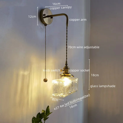 DecorBites™ Glass Copper LED Wall Lamp Modern Corridor Bedside Light