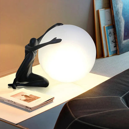 Decorbites™ Glasballen-Tischleuchte: Stilvolle LED-Skulptur-Schreibtischlampe für die Wohnraumausstattung