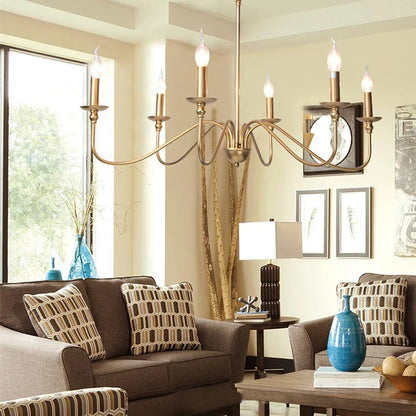 DecorBites™ American Iron Chandelier Light for Living Room Kitchen Bedroom Study Candle Lighting