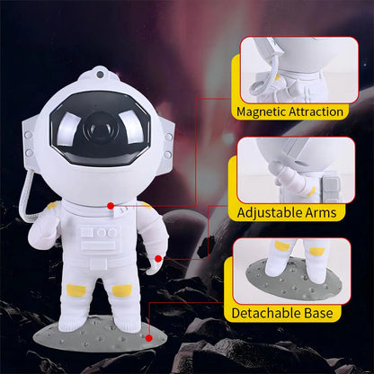 DecorBites™ Galaxy Astronaut Starry Projector Night Light for Bedroom Kids Gift