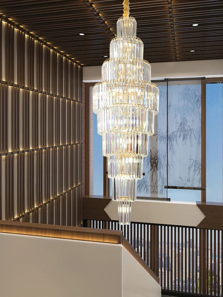 Decorbites™ Kristallanhänger-Lüster für Hotel-Lobby – Luxuriöses Hohl-Design – Nordischer Villenstil