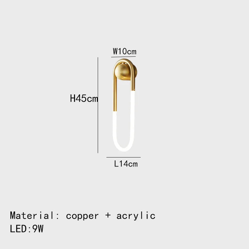 Decorbites™ Ellipse Wandlampen: Gold Schwarz Kupfer Weiß, 3-Farben-Dimmung