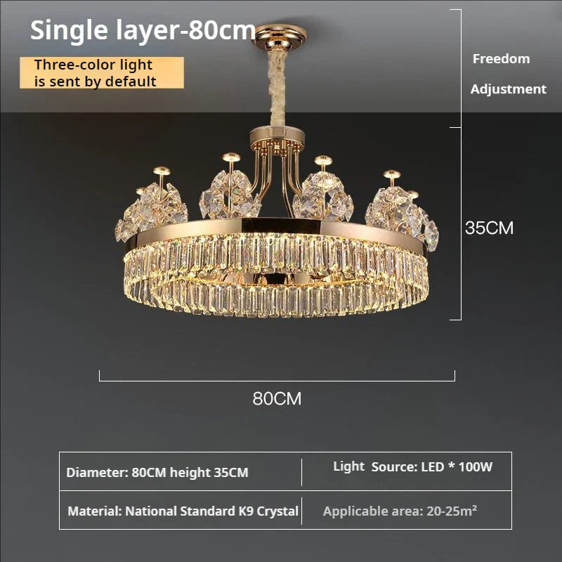 Decorbites™ Kristall-Leuchter: Postmoderne Lichtluxus-Doppelstock-Hängeleuchte für das Wohnzimmer im Haus