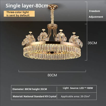 Decorbites™ Kristall-Leuchter: Postmoderne Lichtluxus-Doppelstock-Hängeleuchte für das Wohnzimmer im Haus