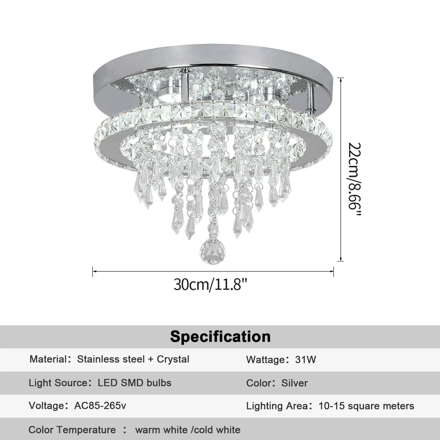 Decorbites™ Kristall-LED-Deckenleuchter: Fernbedienbares Dimmbare Rundleuchte für Luxuriöse Heimdekoration