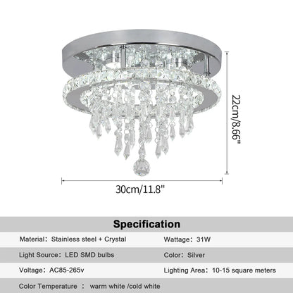 Decorbites™ Kristall-LED-Deckenleuchter: Fernbedienbares Dimmbare Rundleuchte für Luxuriöse Heimdekoration