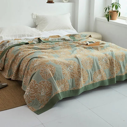 Decorbites™ Baumwoll-Gaze-Handtuch-Wurfdecke - Weiche und gemütliche Bettdecke für alle Jahreszeiten