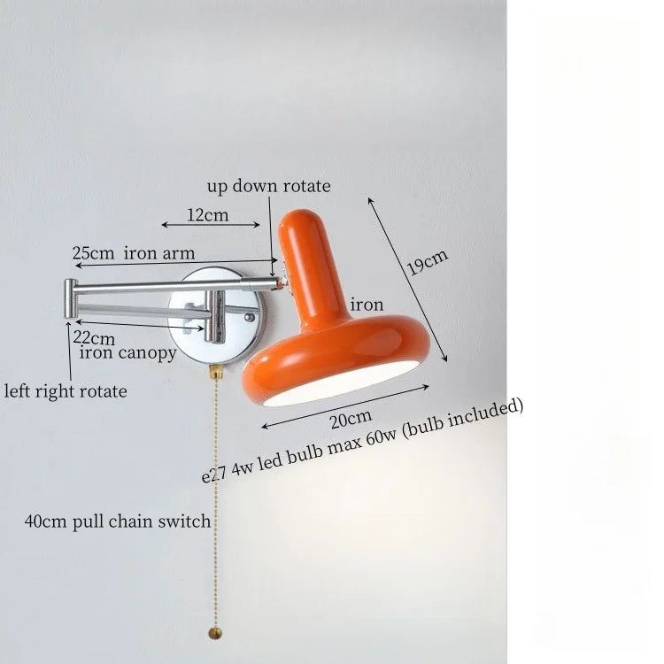 DecorBites™ Cream Iron Art LED Wall Lamp for Bedroom Living Room Decor