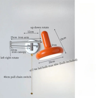 DecorBites™ Cream Iron Art LED Wall Lamp for Bedroom Living Room Decor