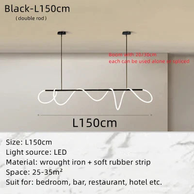 Decorbites™ Circle Note Linear Light: Modern minimalist nordisches Pendellicht für Schlafzimmer, Wohnzimmer