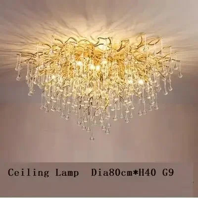 Decorbites™ Kristall-LED-Wohnzimmer-Kronleuchter, moderner Luxus-Wassertropfen-Pendant-Lampe