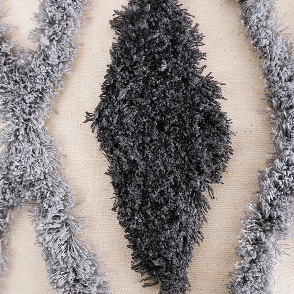 Decorbites™ Graues Geometrisches Tufted Kissenbezug mit Fransen, Deko für Zuhause & Auto Kissenbezug