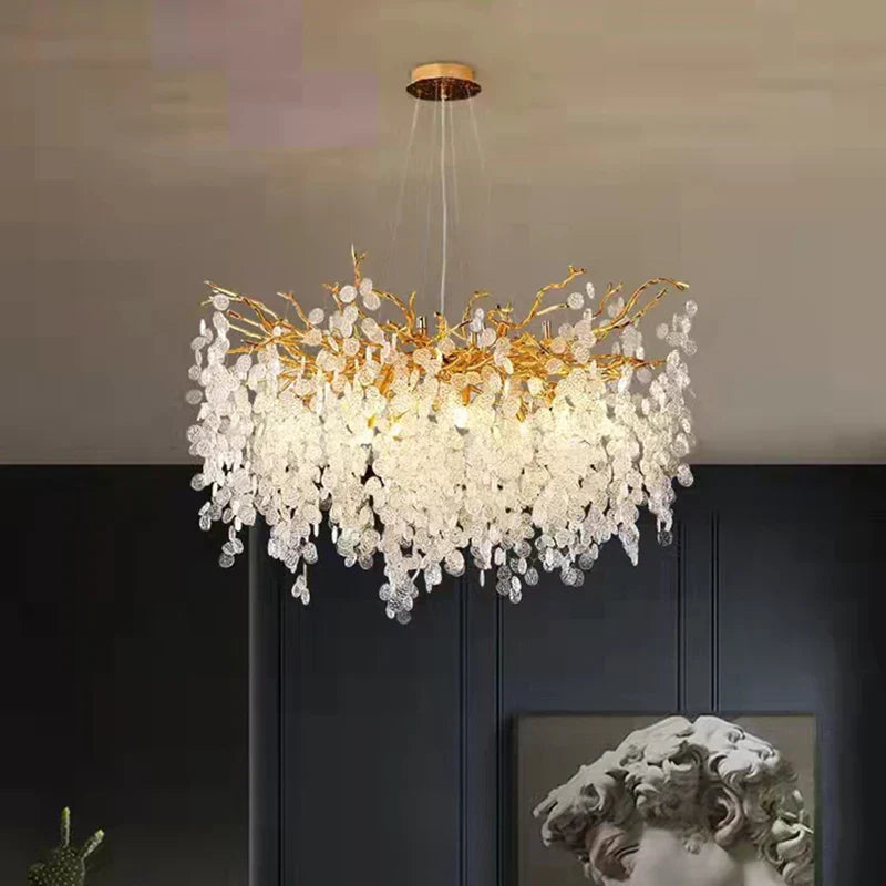 Decorbites™ Gold-Aluminium-Kristall-Kronleuchter für elegante Beleuchtung im Esszimmer