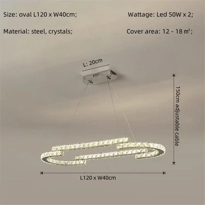 Decorbites™ Kristall-LED-Kronleuchter Anhängerleuchte Moderne Luxus-Eingangshalle Deckenlampe