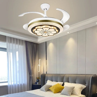 Decorbites™ Kristall Unsichtbarer Ventilator-Lampe 42-Zoll Europäischer Wohnzimmer-Deckenventilator-Kronleuchter