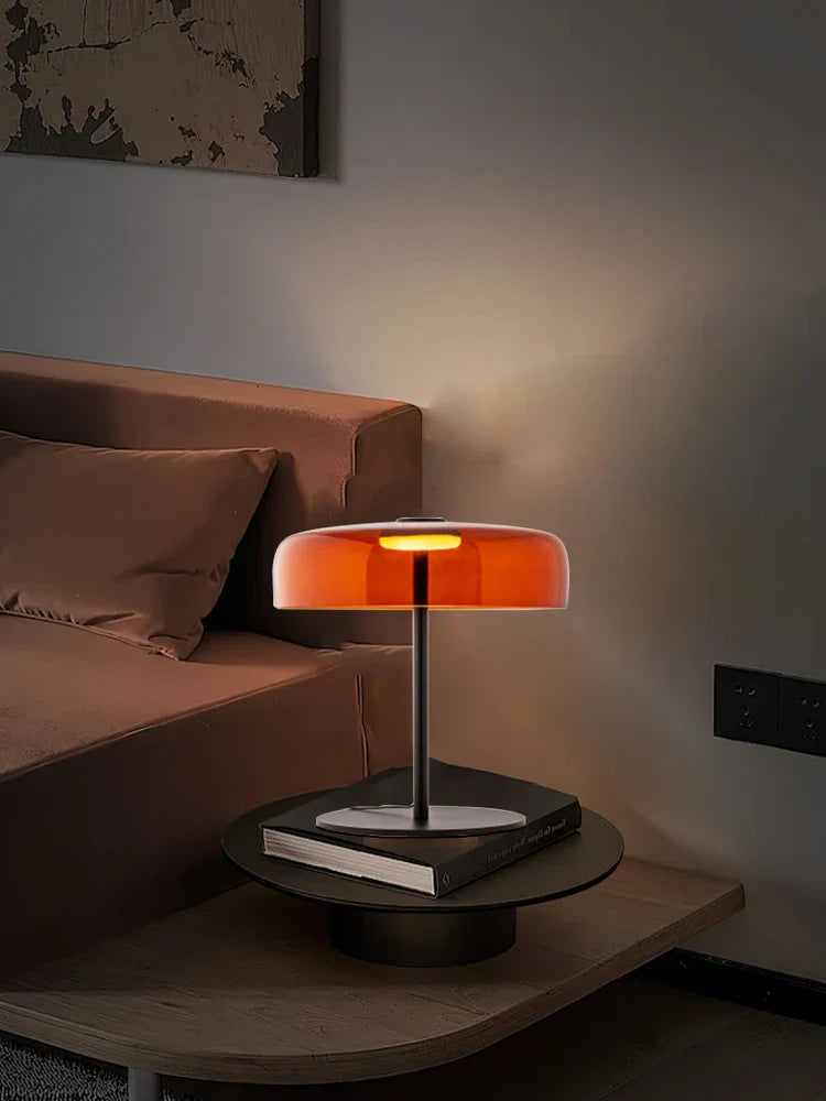 Decorbites™ Glas-Tischleuchte – Nordischer Stil Nachttischleuchte, einstellbare Helligkeit, minimalistisches Design