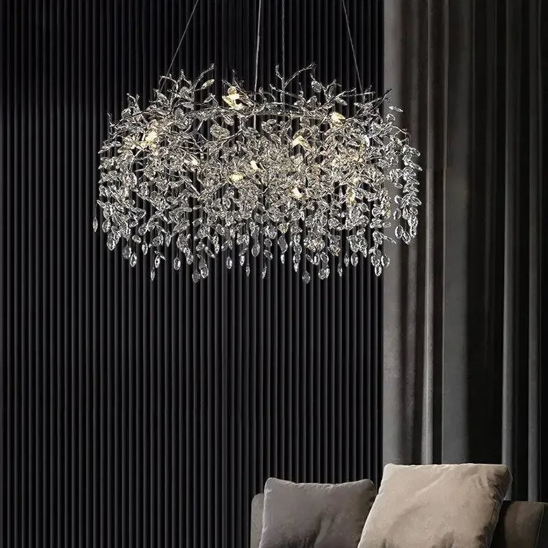 Decorbites™ Golden Crystal Tree Deckenleuchter, Luxuriöse Aluminium-Kunstarmatur