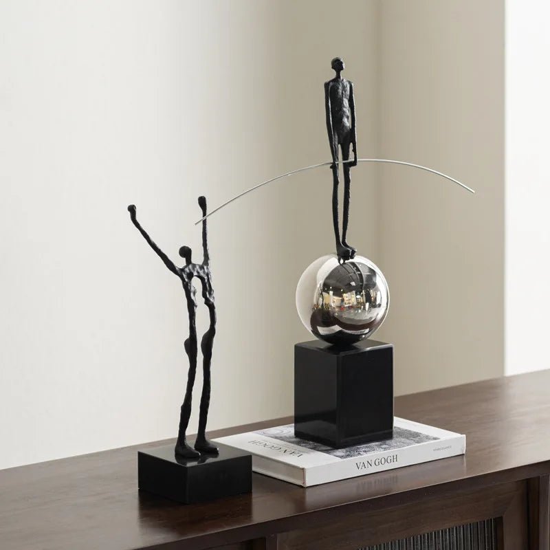 DecorBites™ Human Figure Sculpture Acrobatics Art Decor Abstract Figurine Metal Handicrafts