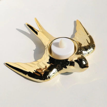 Decorbites™ Goldener Vogel Keramik Kerzenhalter-Tablett Hochzeitsdekoration