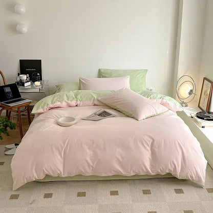 Decorbites™ Baumwoll-Bettwäsche-Set für Queensize-Bett: Bettbezug, Laken, Steppdeckenbezug, Kissenbezüge – Weich & Bequem