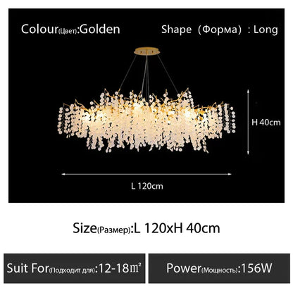Decorbites™ Kristall-LED-Kronleuchter: Elegantes nordisches Ast-Design für Wohnzimmer, Hotel, Essbereich
