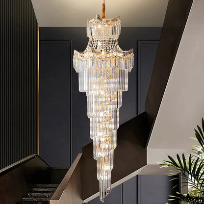 Decorbites™ Kristall-Duplex-Kronleuchter: Luxus-Leuchte & Treppenlampe für Loft-Wohnung & Villa
