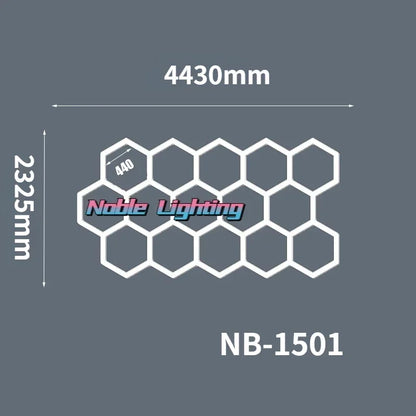 DecorBites™ Geometric LED Lights for Exhibition Car Detailing Garage Workshop - Polygonal Snowflake Theme