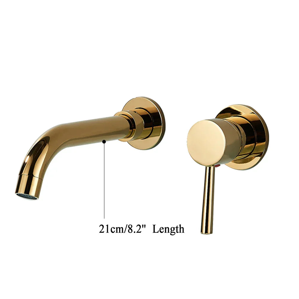 Gold Brass Wall Faucet